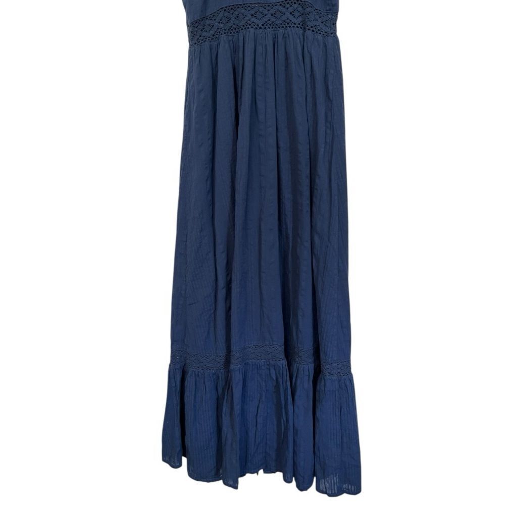 NWT And Now‎ This | Navy Blue Crochet Trim Cotton Maxi Dress XXS - Picture 6 of 12